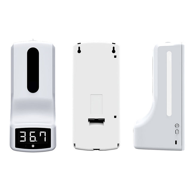 K9 Handsfree Non-contact Body Light-sensitive Distance Sensor Thermometer + 1000ml Automatic Non-contact Liquid Soap Dispenser, K9
