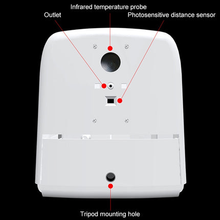 K9 Handsfree Non-contact Body Light-sensitive Distance Sensor Thermometer + 1000ml Automatic Non-contact Liquid Soap Dispenser, K9