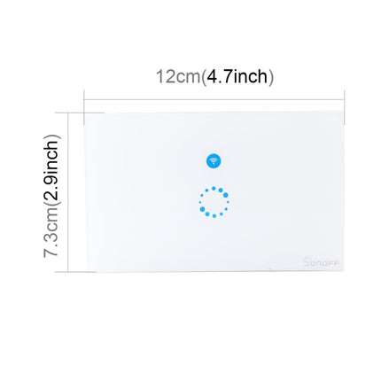 Sonoff  Touch 120mm 1 Gang Tempered Glass Panel Wall Switch Smart Home Light Touch Switch, Compatible with Alexa and Google Home, AC 90V-250V 400W 2A, 120mm