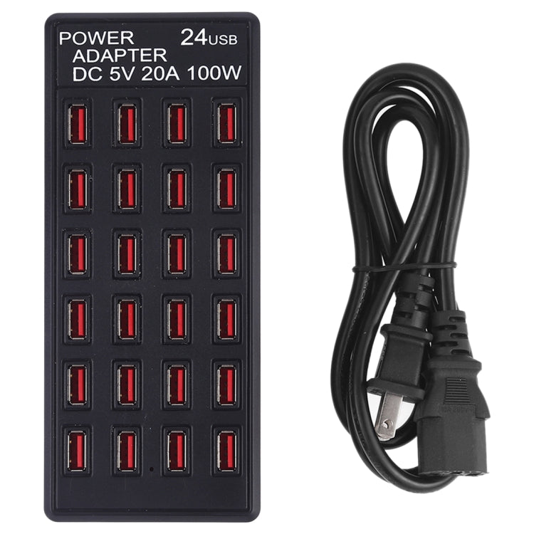 100W 24 USB Ports Fast Charger Station Smart Charger with LED Indicator AC 100-240V, US Plug, 100W 24 USB Ports US Plug