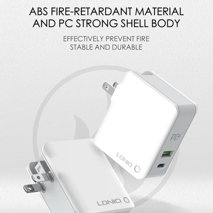 LDNIO A4403C 30W PD + Auto-id Foldable Fast Travel Charger with 1m Micro USB Cable, EU Plug, with Micro USB Cable