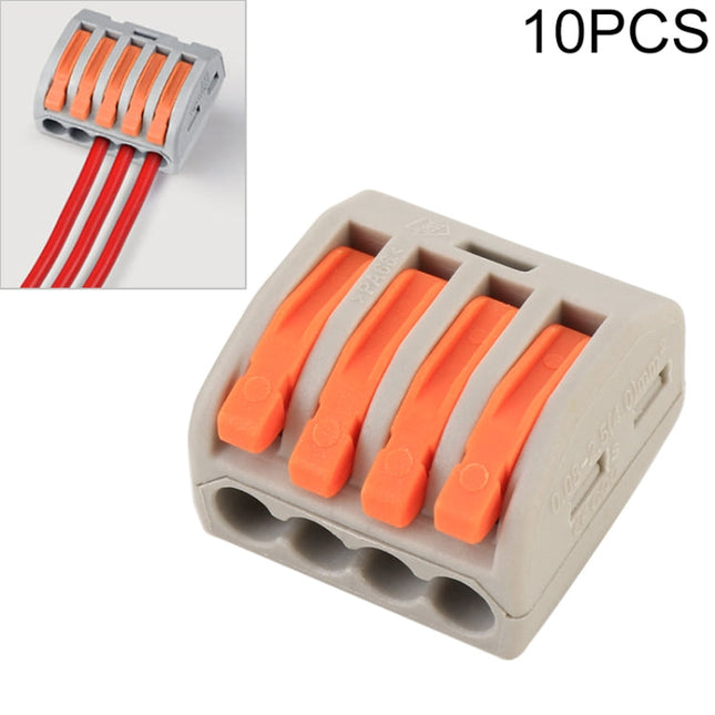 10 PCS 4 Port PCT Series Architectural Wiring Connector LED Lamp Conductor Distributor Junction Box Wire Joint, 4 Port
