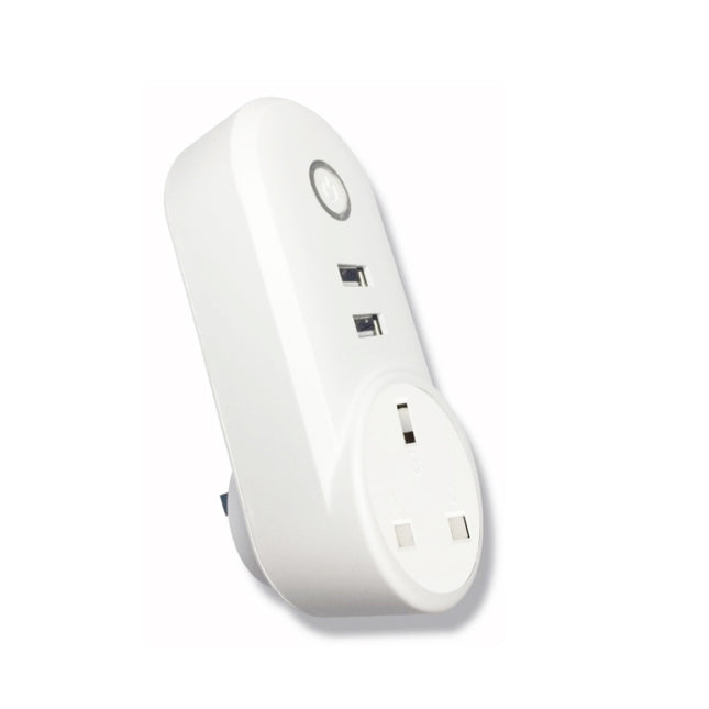SA-002 2 USB Ports + 1 EU Socket WiFi Smart Power Plug Socket, Compatible with Alexa and Google Home, AC 110V-230V, UK Plug, US Plug