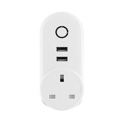 SA-002 2 USB Ports + 1 EU Socket WiFi Smart Power Plug Socket, Compatible with Alexa and Google Home, AC 110V-230V, EU Plug, UK Plug, US Plug