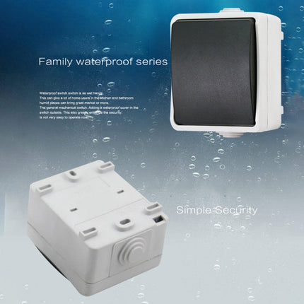 IP44 Waterproof Kitchen Bathroom Single Control Switch, EU Plug