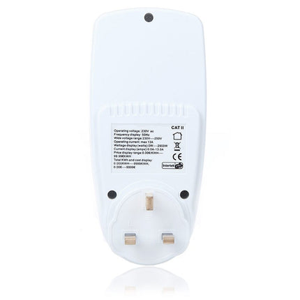 AC 230-250V 50Hz Max 13A LCD Display Energy Meter Watt Volt Voltage Power Analyzer Automatic Electricity Monitor Analyzer Power, UK Plug, AC 230-250V UK Plug