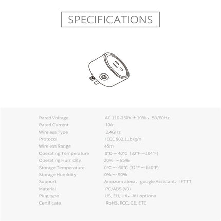 NEO NAS-WR06W WiFi US Smart Power Plug,with Remote Control Appliance Power ON/OFF via App & Timing function, NAS-WR06W