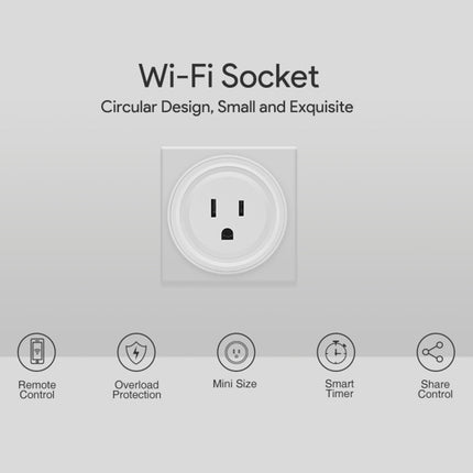 SA-003 10A Mini WiFi Plug Timing Smart Socket Works with Alexa & Google Home, AC 100-240V, US Plug, SA-003