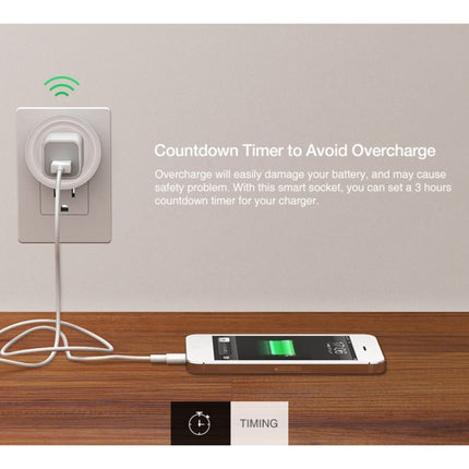 SA-003 10A Mini WiFi Plug Timing Smart Socket Works with Alexa & Google Home, AC 100-240V, US Plug, SA-003