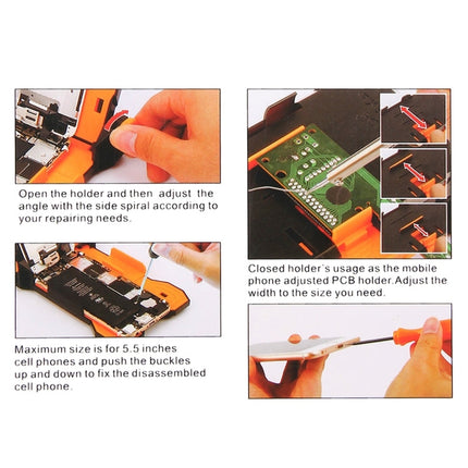 JAKEMY JM-Z13 4 in 1 Adjustable Smart Phone Repair Holder Kit, JM-Z13