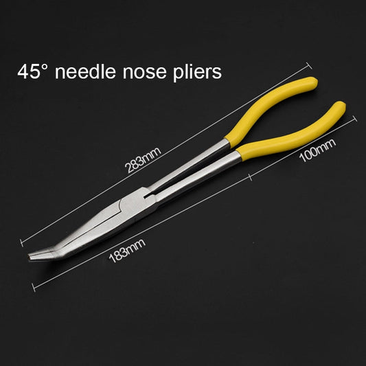 11 Inch Multi-function 45 Degree Bending Needle-nosed Pliers Hand Tool, 45 Degree Bending