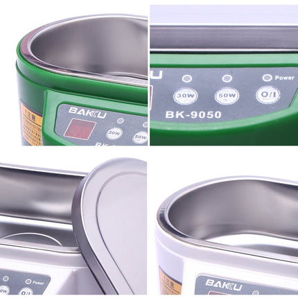BAKU BK-9050 30W / 50W Adjustable 0.6L LCD Display Ultrasonic Cleaner, AC 220V, BK-9050 30W / 50W 0.6L 220V Green, BK-9050 30W / 50W 0.6L 220V White