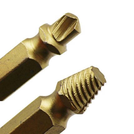 4 in 1 Screw Extractor Drill Bits Tool Broken Bolt Remover(1#, 2#, 3#, 4#), with Plastic Case, Gold s2, Gold 4341, 4341, s2