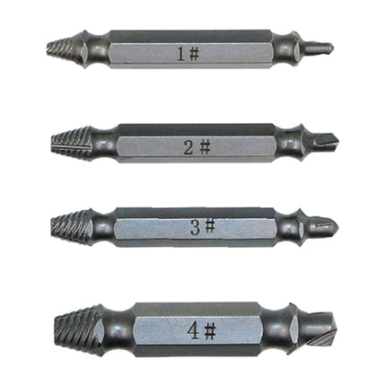 4 in 1 Screw Extractor Drill Bits Tool Broken Bolt Remover(1#, 2#, 3#, 4#), with Plastic Case, Gold s2, Gold 4341, 4341, s2