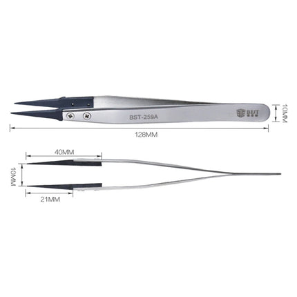 BEST BST-259A  Stainless Steel Snti Static Tweezer, BST-259A