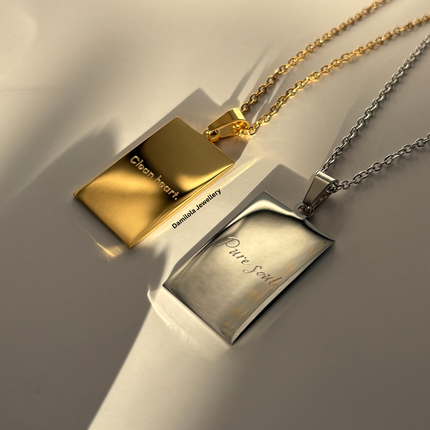 ‘Clean heart. Pure soul’ Necklace - Gold/Silver - Double sided