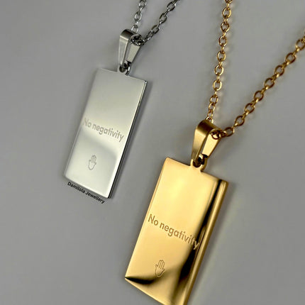 ‘Good energy. No negativity’ Necklace - Gold/Silver - Double Sided