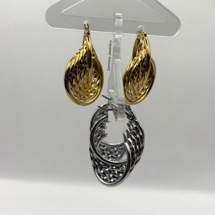 Luxe Gold ‘Idia’ Textured Swirl Hoops