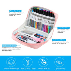 FunAdd Large-capacity Pencil Case Storage Organizer Canvas Cosmetic Bag, Size: 230 x 170 x 75mm