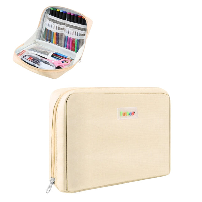 FunAdd Large-capacity Pencil Case Storage Organizer Canvas Cosmetic Bag, Size: 230 x 170 x 75mm