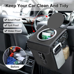FUNADD Portable Folding Car Back Seat Hook Garbage Can Car Storage Box