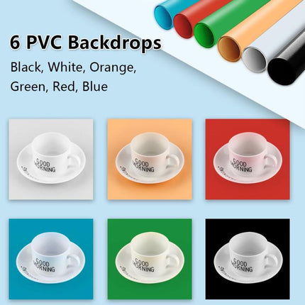 30cm Folding 3 Modes Dual Color Ring Light Photo Lighting Studio Shooting Tent Box Kit with 6 Colors PVC Backdrops, Unfold Size: 31cm x 31cm x 31cm