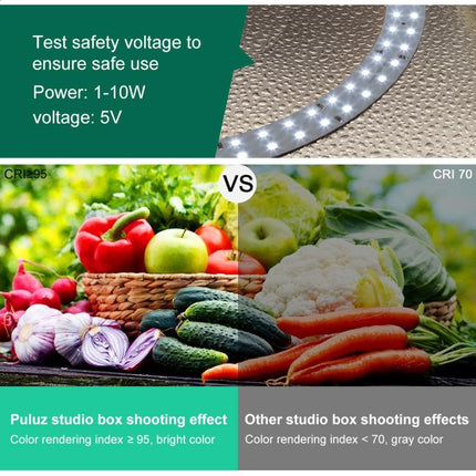 30cm Folding 3 Modes Dual Color Ring Light Photo Lighting Studio Shooting Tent Box Kit with 6 Colors PVC Backdrops, Unfold Size: 31cm x 31cm x 31cm