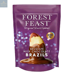 Forest Feast Belgian milk chocolate covered Brazil nuts in pouch