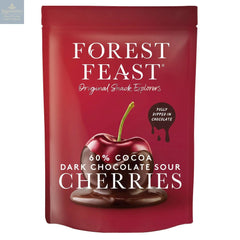 Forest Feast sour cherries dipped in dark Belgian chocolate