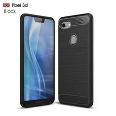 Brushed Texture Carbon Fiber Shockproof TPU Case for Google Pixel 3 XL, For Google Pixel 3 XL, Google Pixel 3 XL