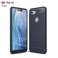 Brushed Texture Carbon Fiber Shockproof TPU Case for Google Pixel 3 XL, For Google Pixel 3 XL