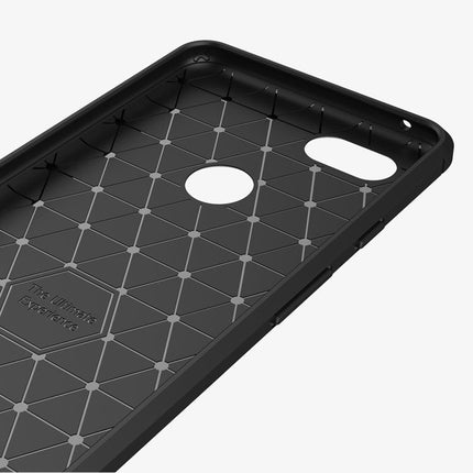Brushed Texture Carbon Fiber Shockproof TPU Case for Google Pixel 3 XL