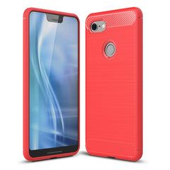 Brushed Texture Carbon Fiber Shockproof TPU Case for Google Pixel 3 XL, For Google Pixel 3 XL