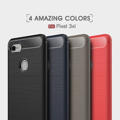 Brushed Texture Carbon Fiber Shockproof TPU Case for Google Pixel 3 XL, For Google Pixel 3 XL