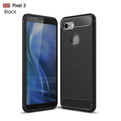 Brushed Texture Carbon Fiber Shockproof TPU Case for Google Pixel 3, For Google Pixel 3, Google Pixel 3