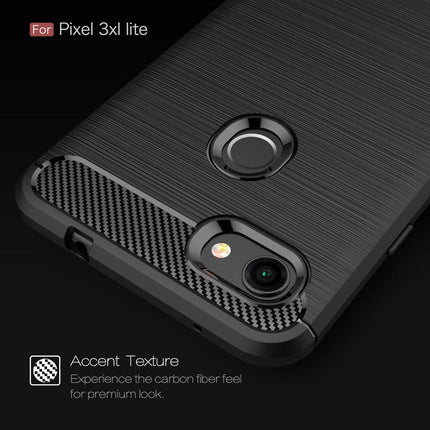 Brushed Texture Carbon Fiber Shockproof TPU Case for Google Pixel 3XL Lite