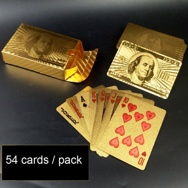 Creative Frosted  Back Texture Plastic From Vegas to Macau Playing Cards Texas Poker Novelty Collection Gift, Mosaic Gold Dollar Paper Box, Mosaic Gold New Dollar Paper Box, Golden Dragon and Phoenix Paper Box                                           ...