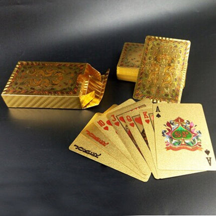 Creative Frosted  Back Texture Plastic From Vegas to Macau Playing Cards Texas Poker Novelty Collection Gift, Mosaic Gold Dollar Paper Box, Mosaic Gold New Dollar Paper Box, Golden Dragon and Phoenix Paper Box                                           ...
