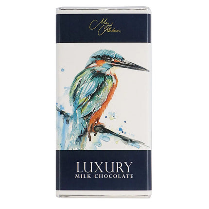 Meg Hawkins Kingfisher design milk chocolate bar