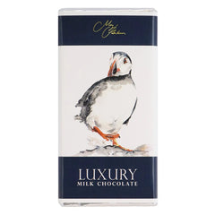 Meg Hawkins Puffin design milk chocolate bar
