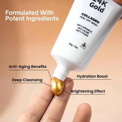 24K Gold Peel-Off Face Mask for Deep Cleansing & Pore Minimising (60ml) | Ammuri