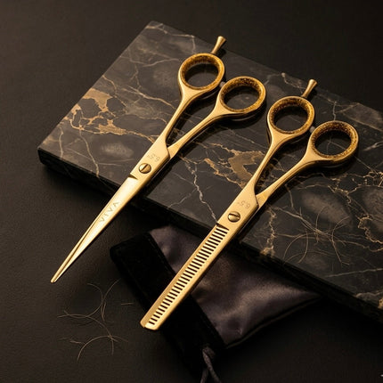 Haircut & Thinning Scissors Set - GOLD