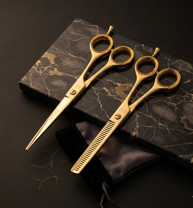 Haircut & Thinning Scissors Set - GOLD