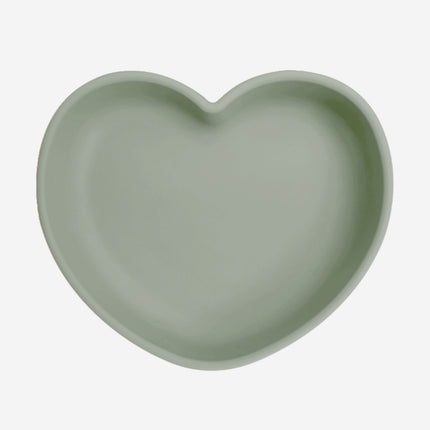 Bloom Bambini Silicone Heart Shaped Suction Plates in Green