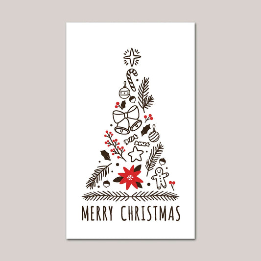 30Pcs Merry Christmas Gift Cards Greeting Card Christmas Tree Stickers Cute Design For 2022 New Year Gift decoration card