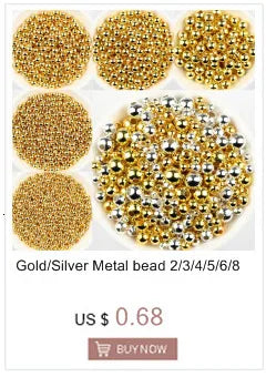 JHNBY Gold Plated Metal beads 2/3/4/5/6/8MM Round Iron Spacer Loose Beads For Jewelry Bracelets Necklace Making DIY Accessories