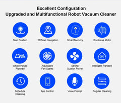 Liectroux M7S Robot Vacuum Cleaner,Smart Dynamic Navigation,4000Pa,Wet Mop,WiFi,Silent,Work with Alexa & Google Home