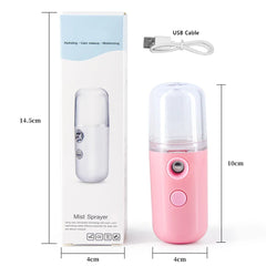 Mini 30mL Face Steamer USB Rechargeable Nano Facial Mister Beauty Portable Humidifier Diffuser Moisturizing Skin Care Tools