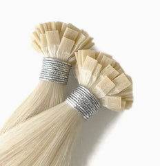 Italian Keratin Double Drawn Blonde K Tip Extensions Vietnamese Raw Virgin Hair Flat Weft Human Hair Extension