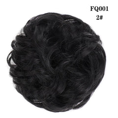 LUPU Synthetic Hair Bun Messy Scrunchies With Elastic Band Natural Fake Hair Tie Pieces Ponytail Colored Black Purple Pink Green